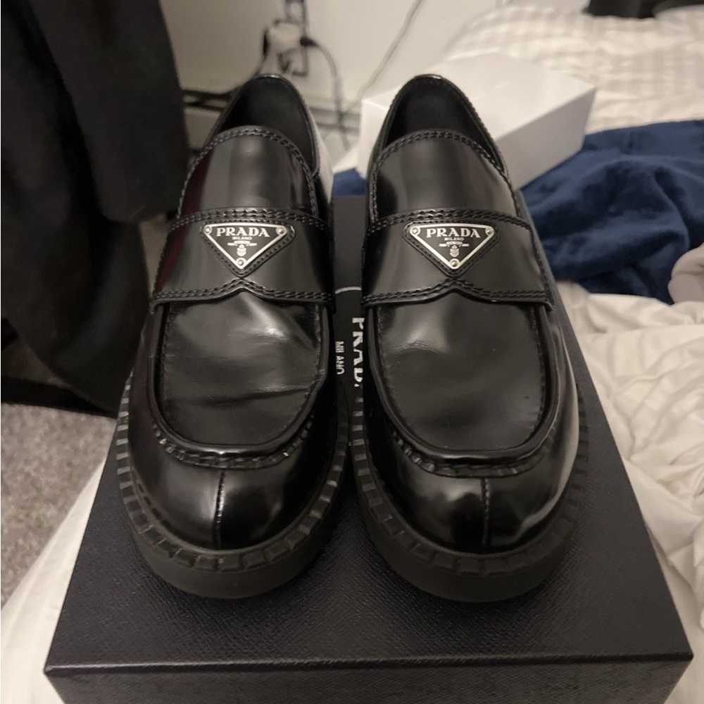 Black Prada loafers great condition